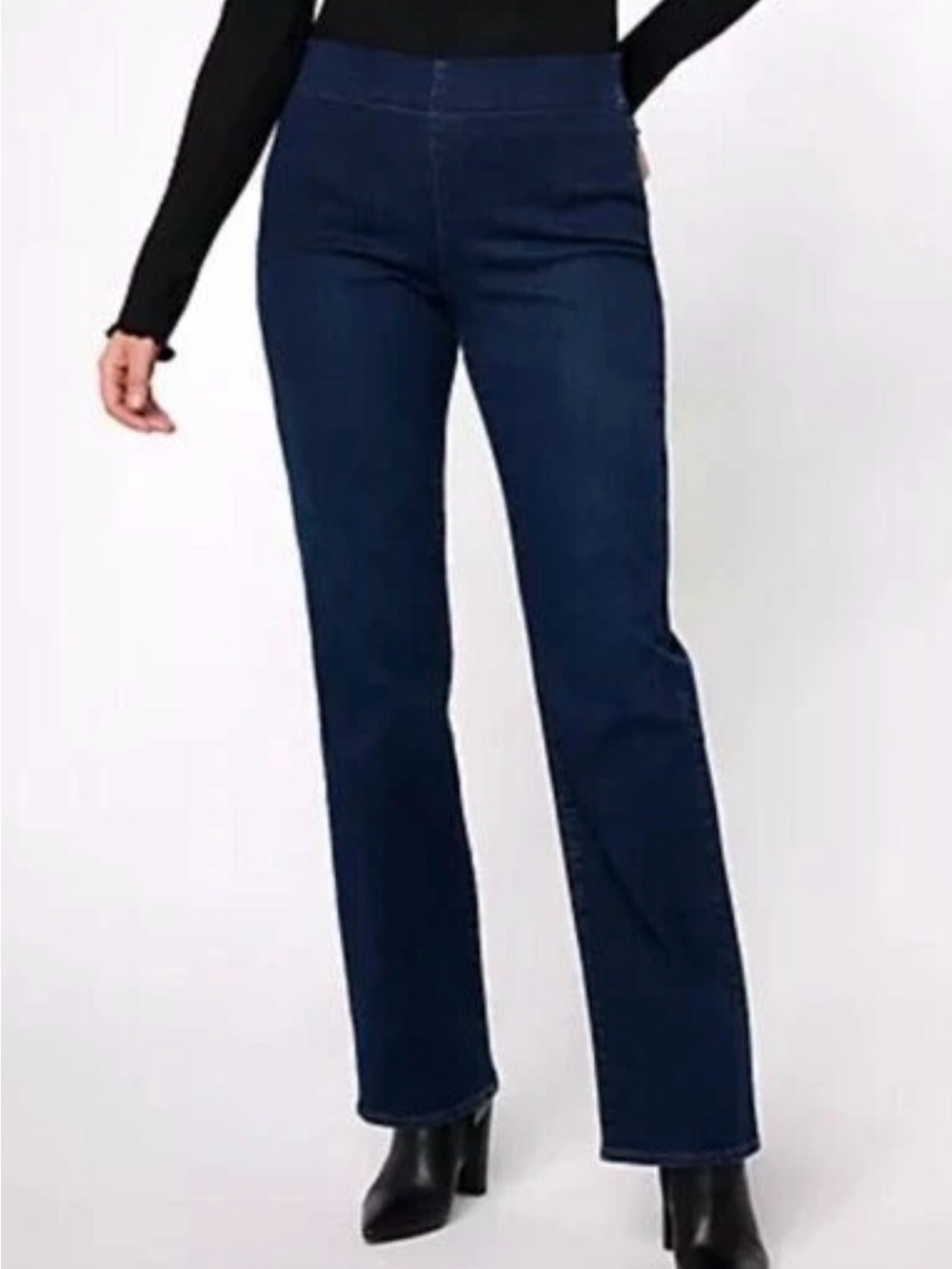 NYDJ Women's Pull-On Bailey Relaxed Straight Jeans Size 8x32 New Dark Wash